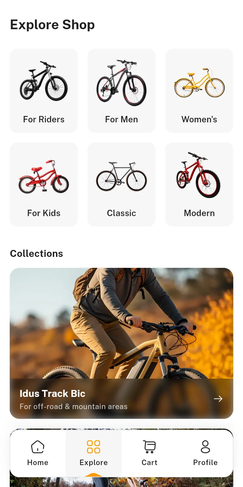 Explore screen